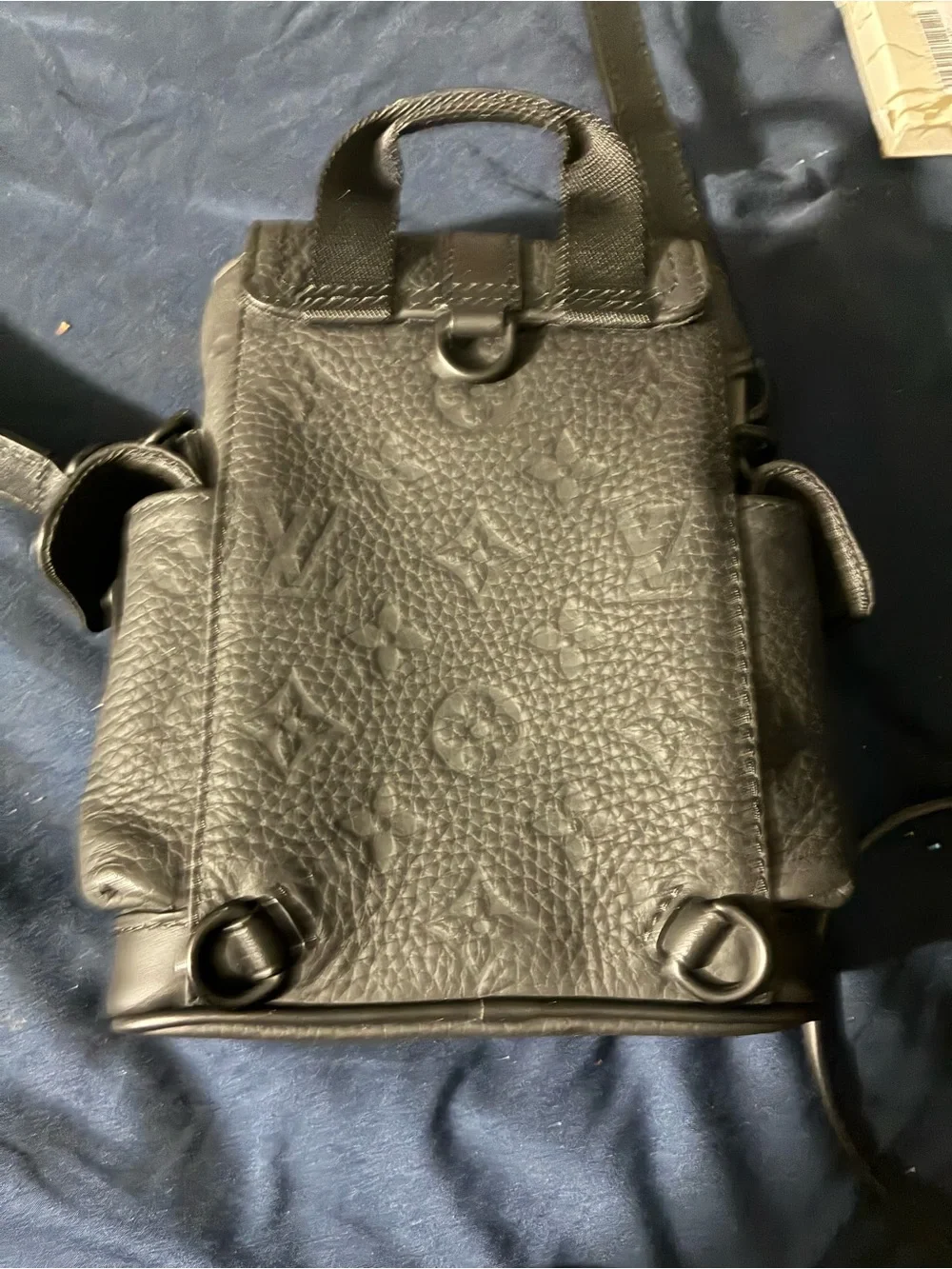 Men's Leather Crossbody Bag - Black
